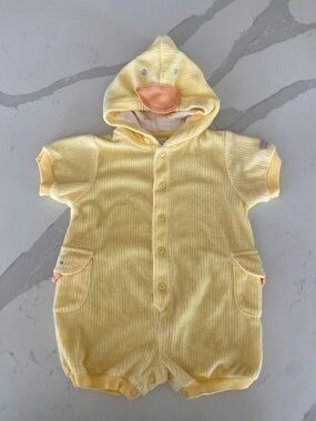 Carter's Yellow Duck Hooded One-Piece Bodysuit